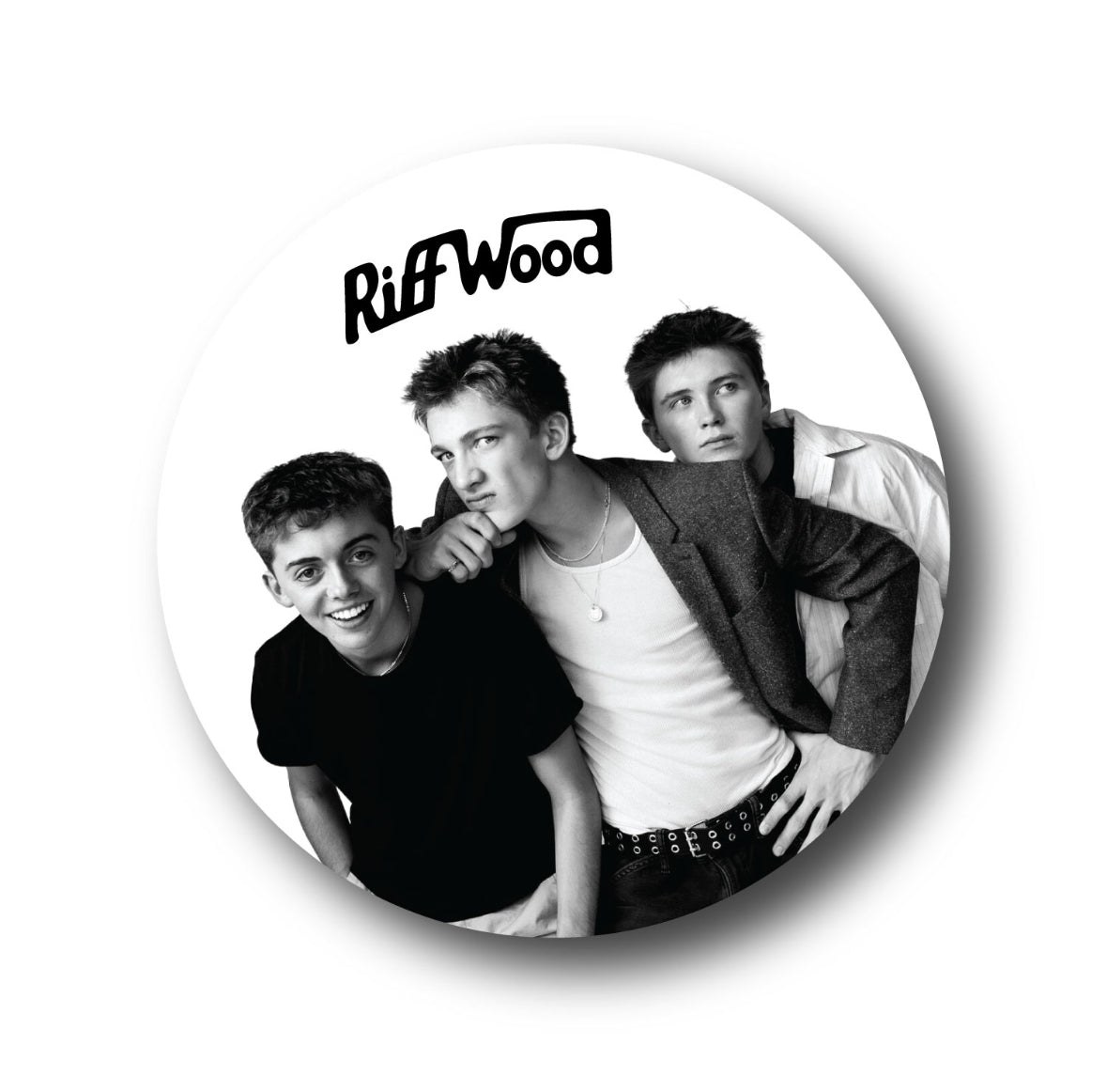 3” Round Riff Wood Sticker