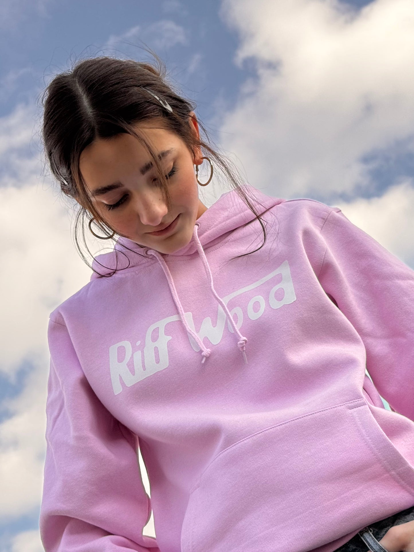 Heavyweight Classic Riff Wood Hoodie—Pink