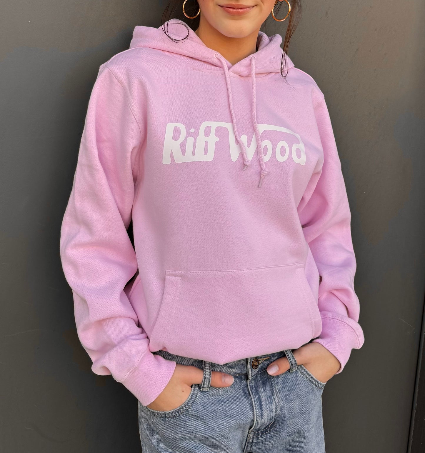 Heavyweight Classic Riff Wood Hoodie—Pink